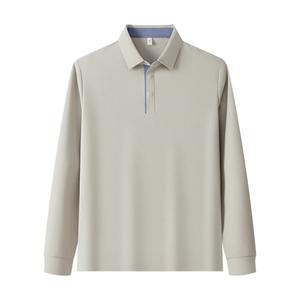 Custom Logo <b>Polo</b> High Thick Long Sleeve <b>T</b>-<b>Shirt</b> for Men Stretch & Wear-Resistant Fabric for Sports and Casual Wear - Product Image 1