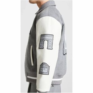 Veste de baseball universitaire pour hommes vente en gros de vestes universitaires à manches en cuir bombardier en laine à la mode nouveau style - Product Image 3