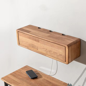 กล่องเก็บสายไฟไม้ กล่องเก็บสายไฟแบบลอยตัว ชั้นวางกล่องเก็บสายไฟ กล่องจัดการสายไฟ ที่ซ่อนสายไฟไม้ ชั้นวางติดผนัง สินค้าทนทาน - Product Image 1