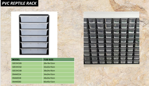 Système de rayonnages pour reptiles en PVC <span class=keywords><strong>noir</strong></span> avec bacs en acrylique, format personnalisé, simple et facile à assembler, pour l'élevage de geckos, lézards et serpents jeunes. - Product Image 5