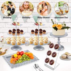 Strengthen Dessert Displays Metal <b>Cake</b> <b>Stand</b> <b>Set</b> Made to Support Baked Items at Group Functions & Creating Stable Center Points - Product Image 6