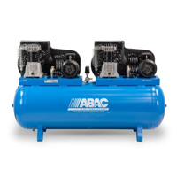 Compresseur d'air à piston lubrifié industriel ABAC, réservoir de 900 L, 15 CV |   Double pompe haute performance 11 bars refroidie par air