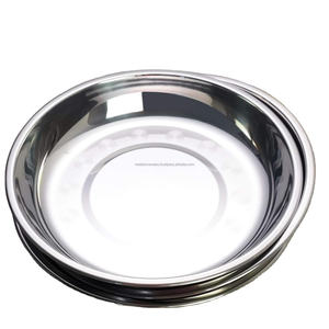 Ensemble d'assiettes en acier inoxydable, vaisselle en métal, assiettes robustes et durables pour la maison, la cuisine, les restaurants et les hôtels - Product Image 1