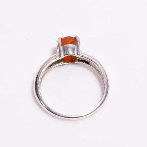 Anillo DE BODA clásico de Plata de Ley 925, piedra preciosa cornalina, joyería fina para compromiso, regalo de aniversario o fiesta - Product Image 2