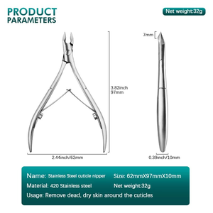 Pinzas para cutículas curvas rusas de alta calidad profesional, cortador de cutículas de uñas personalizado con apertura de mandíbula de 7mm de ancho, nuevo diseño mejorado - Product Image 2