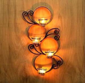 Iron Antique Maple Leaf Wall Mount Votive Wall Candle Holder Tealight for Home and Office Decor Wedding Party Events Decorative - Product Image 4