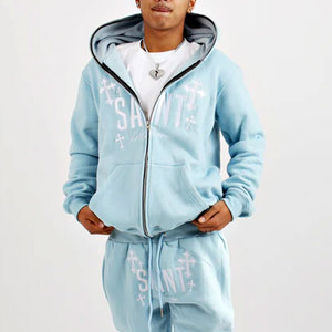 ชุดวอร์มมีซิปสำหรับผู้ชายแบบเต็มหน้าพิมพ์โลโก้แบบกำหนดเอง - Product Image 2