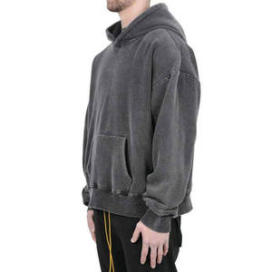Sweat à capuche délavé à l'acide au prix de gros pour hommes, sweat à capuche vierge de coupe régulière pour hommes délavé à l'acide - Product Image 3