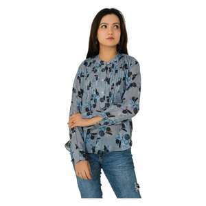 Summer Wear Formal Shirts Cotton Block Print Women Blouse Full Sleeve Handmade Boho <b>Hippie</b> Pintuck <b>Tops</b> - Product Image 1