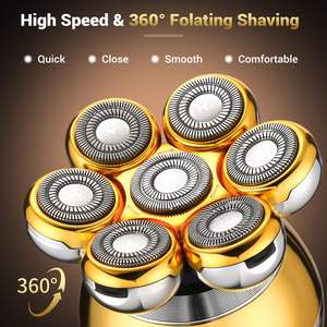 Afeitadora Eléctrica Recargable 5 en 1, Cuchillas Rotatorias Flotantes 7D, Cabezal de Afeitado para Hombres y Mujeres, Kit de Afeitado en Seco/Húmedo IPX7 - Product Image 4