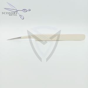 Pinzas de pestañas de acero inoxidable con etiqueta privada personalizada, aplicador de cejas con volumen de pestañas para extensiones de pestañas de fibra de belleza - Product Image 2