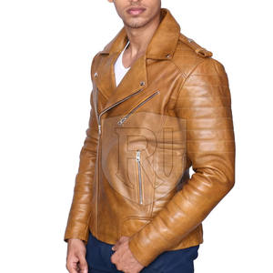 Veste en cuir de peau de vache pour hommes de haute qualité Nouveau en stock Style de rue d'hiver élégant et à la mode - Product Image 3