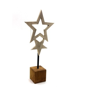 Décoration de table Aluminium/Bois/Fer Étoile Avec Base Pour Nouveau Design Unique Décoratif De Noël Décoratif À La Main Personnalisé - Product Image 2
