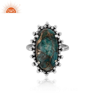 Latest 925 Sterling Silver Natural Mojave <b>Copper</b> Amazonite Gemstone Antique Design Ring Custom Jewelry Manufacturer - Product Image 4