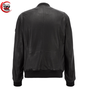 Nueva chaqueta de cuero personalizada para hombre, tela de lona de estilo callejero con cuello levantado, precio razonable para invierno - Product Image 2