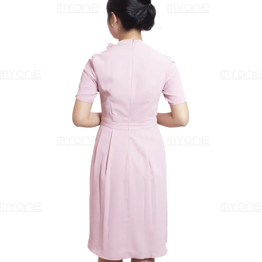 Wholesale OEM/ODM Custom Office Women's Dress Plain Slim Fit Short-Sleeve Dress Business Formal Office Shirts From MyOne Brand