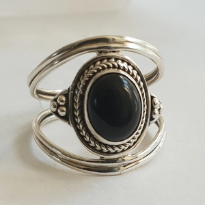 925 Sterling Silver Black Onyx Natural Gemstone Handmade <b>Crystal</b> <b>Ring</b> Women Jewelry Anniversary Perfect Gift For Her Custom Size - Product Image 1