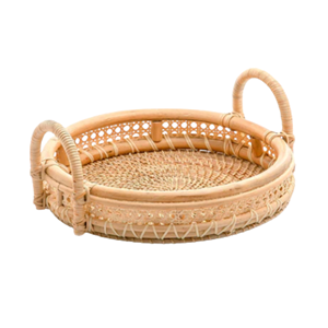 Eco-Friendly, Round Rattan <b>Serving</b> <b>Tray</b>, Timeless <b>Tray</b> Design From 100% Natural Rattan For Table Decor, Home Decor From Vietnam - Product Image 1
