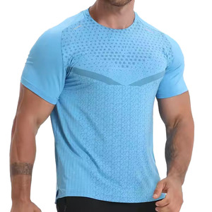 T-shirts de gymnastique décontractés personnalisés Chemises de fitness à manches courtes imprimées T-shirt de compression d'entraînement pour hommes - Product Image 1