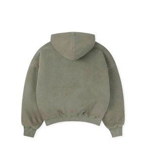 Sweat à capuche surdimensionné en molleton de coton 100 pour hommes, 400g/m2, haute qualité, décontracté, tissu tricoté gaufré doux - Product Image 2