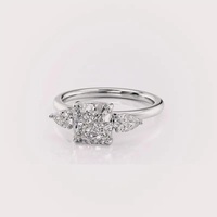 Anillo de Compromiso y Boda Vintage con Tres Piedras de Diamante Cultivado en Laboratorio con Corte Cojín, Certificado por IGI, Oro Amarillo/Blanco/Rosa de 9K