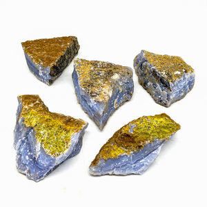 Vente en gros d'agate en dentelle bleue naturelle Cristal brut Dentelle bleue Pierre de guérison de grande taille pour la décoration - Product Image 4