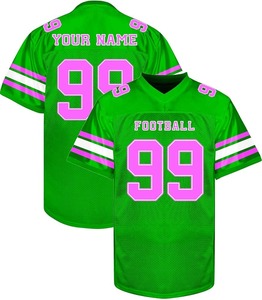 Maillot de football américain personnalisé sublimé à manches courtes en mesh, uniforme de jeu - Product Image 3