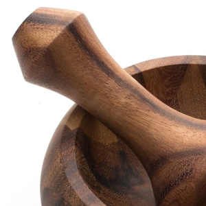 Utensilios de cocina tradicionales Mortero y Maja de madera Suministro al por mayor de herramientas de cocina Griding Mortero y Maja de hierbas - Product Image 6