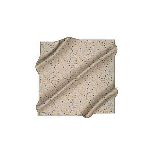Pañuelo Cuadrado de Seda Beige con Estampado Floral - Product Image 1