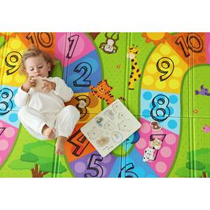 Tapis de jeu double face 200x130x1cm pliable pour bébé, non toxique, en mousse XPE, imperméable et léger, coloré, numérotation et route. - Product Image 3