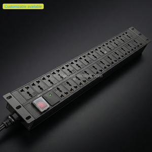 PDU 1U 19 pouces pour rack, 8 prises US/UK 16A, unité de distribution d'alimentation en aluminium, protection contre les surtensions pour centre de données, serveur CCTV - Product Image 4