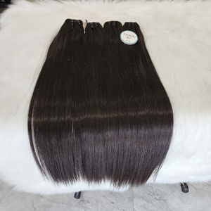 Cabello humano virgen liso de hueso de color natural Paquetes de cabello vietnamita con cierre Paquetes de cabello humano virgen con cierre - Product Image 1