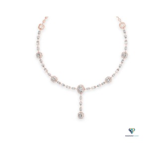 Collier statement en or rose 12,06 CT avec diamant ovale cultivé en laboratoire, en or massif 14 carats, collier pendentif avec diamant taillé fantaisie multi-formes - Product Image 3