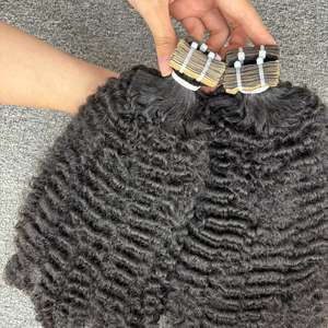 Cheveux frisés en ruban, 100% cheveux humains, cheveux bruts indiens, un donneur - Product Image 4