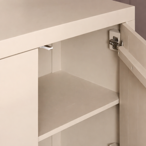 Buffet en bois massif Mimosa finition sable |   Armoire de rangement minimaliste moderne |   Meubles de design pour salon - Product Image 2