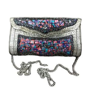 ออกแบบโลหะโมเสคคลัทช์ / โมเสคคลัทช์/ ผลิตในอินเดียแฮนด์เมดพิเศษสุภาพสตรีคลัทช์โมเสคโลหะ - Product Image 2