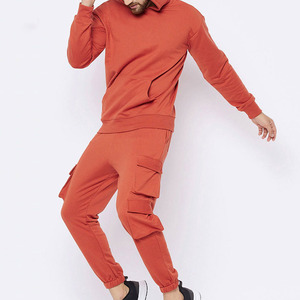 Survêtement homme décontracté coupe ajustée grande taille XXL avec col à capuche respirant haute qualité en polaire lourde avec logo personnalisé Ensembles légers - Product Image 4