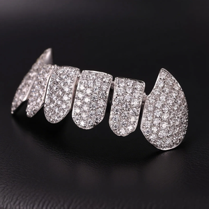 Premium 925 argent coupe ronde Moissanite diamant grilles élégant glacé Hip Hop dents bijoux cadeau pour hommes et femmes - Product Image 4