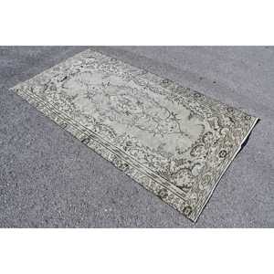 Alfombra Turca de 4.3x8 pies, Alfombra Vintage, Alfombra de Camuflaje Gris Marrón - Product Image 2