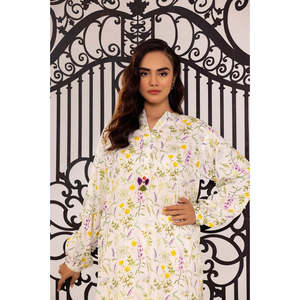 Hauts pour femmes en tissu satiné et popeline à imprimé floral multi-fleurs, col à nœud, respirants, coupe ample avec décoration en dentelle, tailles XL à 4XL - Product Image 5