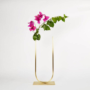 Set of 2 Iron Brass Pipe Flower <b>Vase</b> <b>Gold</b> Finish Eco-Friendly Modern Design for Home Wedding Tabletop Decoration Handmade - Product Image 3