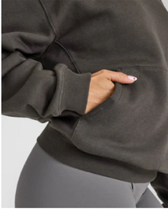 Sudadera de Forro Polar Extra Grande Personalizada para Invierno, Unisex, Manga Larga, para Mujeres y Hombres de Talla Grande, Sudadera con Capucha Lisa - Product Image 4