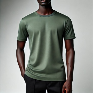 เสื้อยืดแขนสั้นคอตตอนคอมบ์สำหรับผู้ชาย280 GSM เสื้อลำลองเปิดไหล่ใส่ได้ทั้งชายและหญิงผ้าคอตตอนคอมบ์100% ออกแบบโลโก้ได้ตามต้องการ - Product Image 3