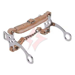 Weaver Browband personnalisé Hackamore Bride Bit Rembourrage souple En Acier Inoxydable Hackamore Culotte Allemand Argent Bit - Product Image 1