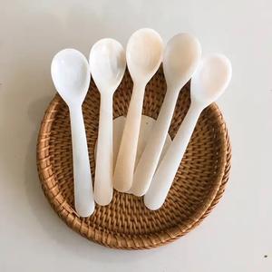 Vente chaude 2023 Logo personnalisé cuillère à caviar en coquille de nacre naturelle exquise blanche pour un dîner chic - Product Image 5