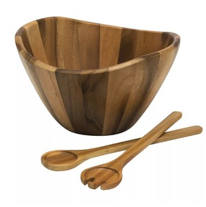 Mayorista Fabricación al por mayor Cuenco de madera de acacia para servir para ensalada Cuenco para mezclar frutas personalizado hecho en Vietnam - Product Image 4