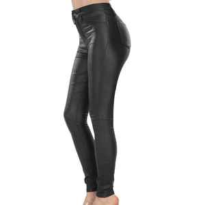 Pantalones de cuero de mujer hechos a medida de diseño clásico precio barato material de calidad premium pantalones de cuero hechos - Product Image 2