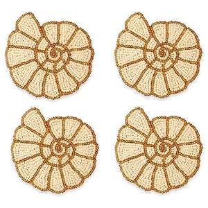 ถาดรองแก้ว4ชุดดีไซน์เปลือกหอยลูกปัดแฟนซีคุณภาพสูงสำหรับเด็กผู้หญิง - Product Image 1