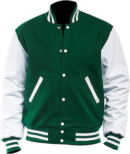 2025 nuevo poliéster de alta calidad para hombres al por mayor chaquetas universitarias en blanco chaqueta universitaria personalizada - Product Image 1