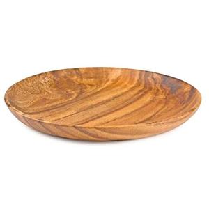 Ntique-plato de madera maciza de acacia, juego de cena de diseño redondo para el hogar y fiestas - Product Image 1